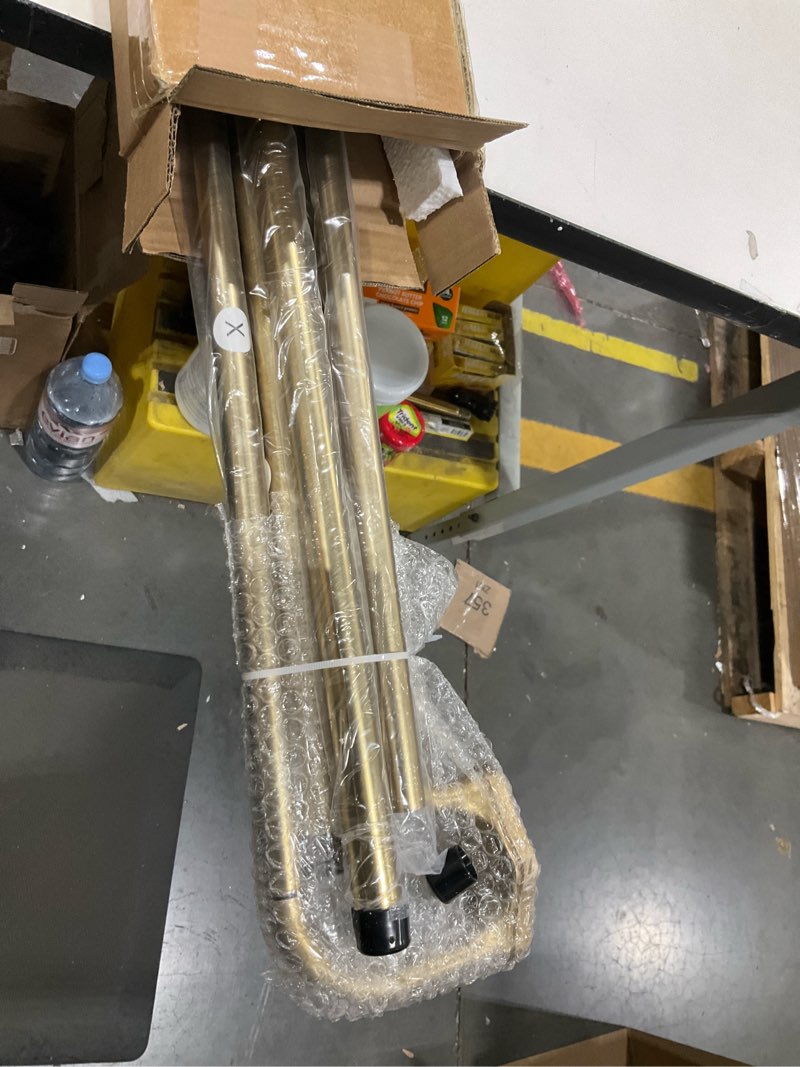 Condition photo showing Good Condition for Lwiiom Gold Double Curtain Rods For Windows 72-144 Inch,Heavy Duty Double Curtain Rod with Aluminum Finials and Bracket,Adjustable Double Window Rods For Blackout Or Room Darkening Panels Gold 72-144"
