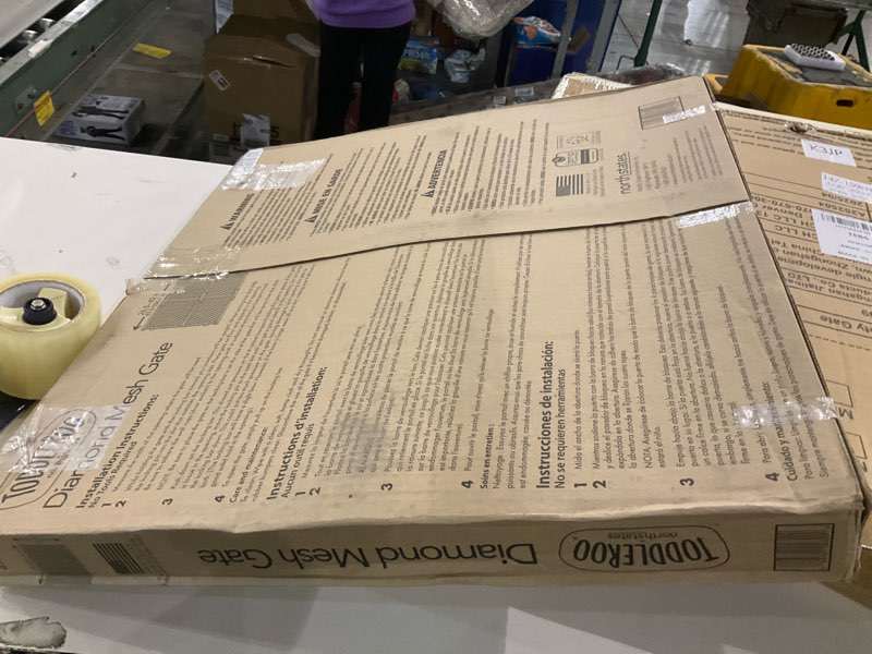 Condition photo showing Good Condition for Toddleroo by North States Diamond Mesh Wooden Baby Gate: 26.5"- 42" Wide. Pressure Mounted Baby Gate for Doorway. (23" Tall, Sustainable Hardwood)