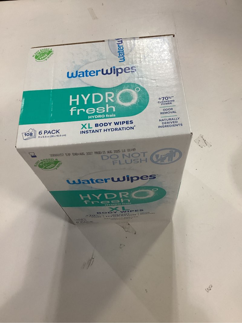 Condition photo showing New/Like New for (EXP.08/2027) WaterWipes HydroFresh Refresh Wipes, Stay Clean & Refreshed, XL Body Cleaning Wipe, Instant Cleanlin