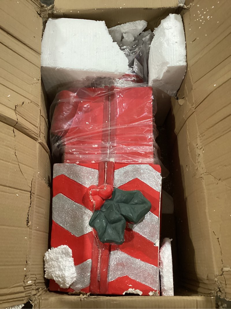 Condition photo showing Good Condition for Alpine Corporation Holiday Décor Gifts and Believe Ornament Statue with Color Changing LED Lights