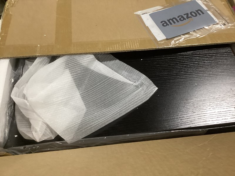 Condition photo showing Good Condition for SUPERJARE Kitchen Bakers Rack with Power Outlet, Coffee Bar Table 4 Tiers, Kitchen Microwave Stand with 6 S-shaped Hooks, Storage Shelf Rack for Spices, Pots and Pans - Black 23.6 inch Black