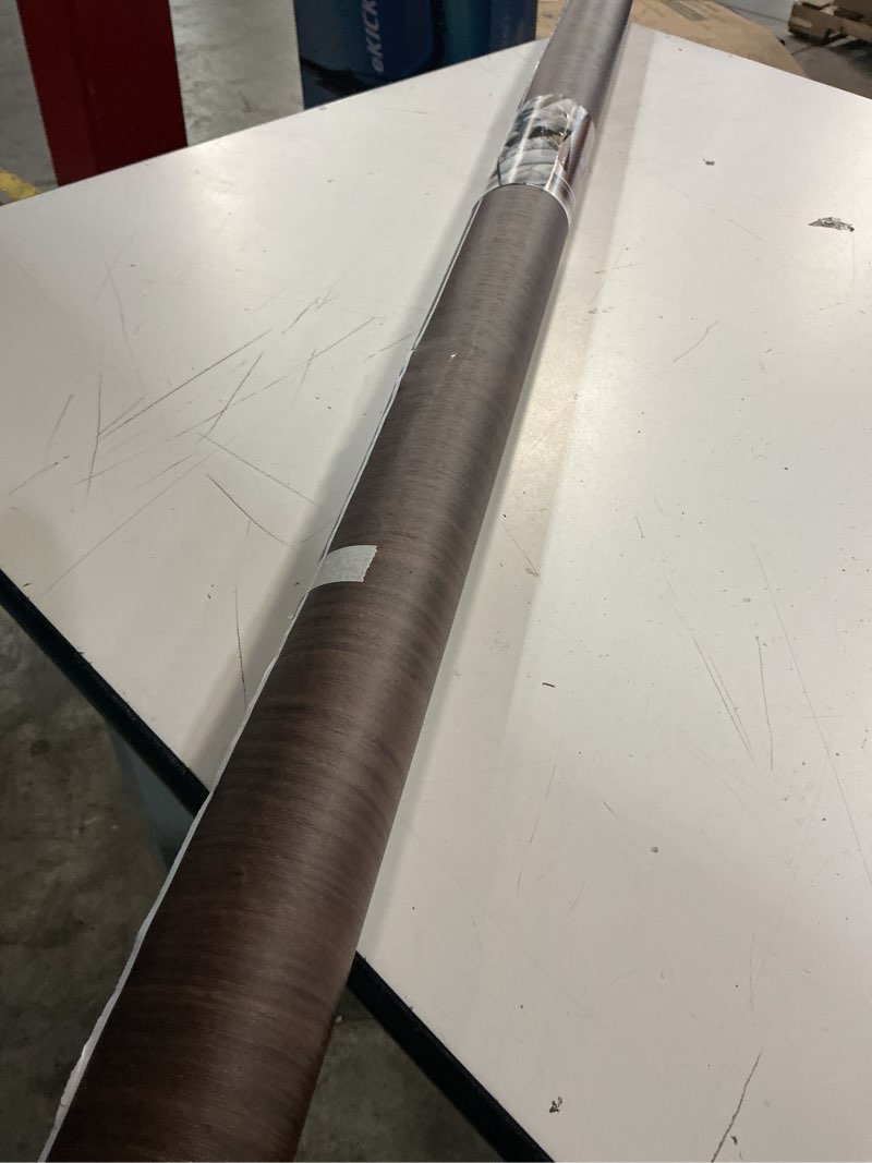 Condition photo showing As Is for extra wide wood grain peel stick wallpaper chocolate dark brown thick 31.5x157inch black walnut contact paper for cabinet self-adhesive waterproof furniture sticker decorative film vinyl wrap