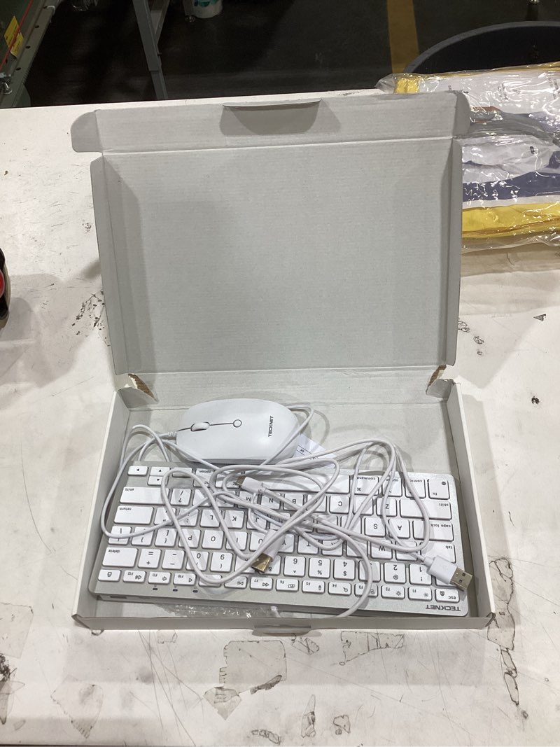 TECKNET USB Wired Keyboard and Mouse Compatible with Mac, Dual Interface(Type-C and USB A), Ergonomi