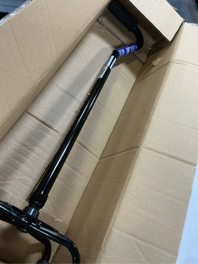 Condition photo showing Good Condition for medline aluminum quad cane with small base for balance, knee injuries, leg surgery recovery & mobility, portable, lightweight walking aid for seniors & adults