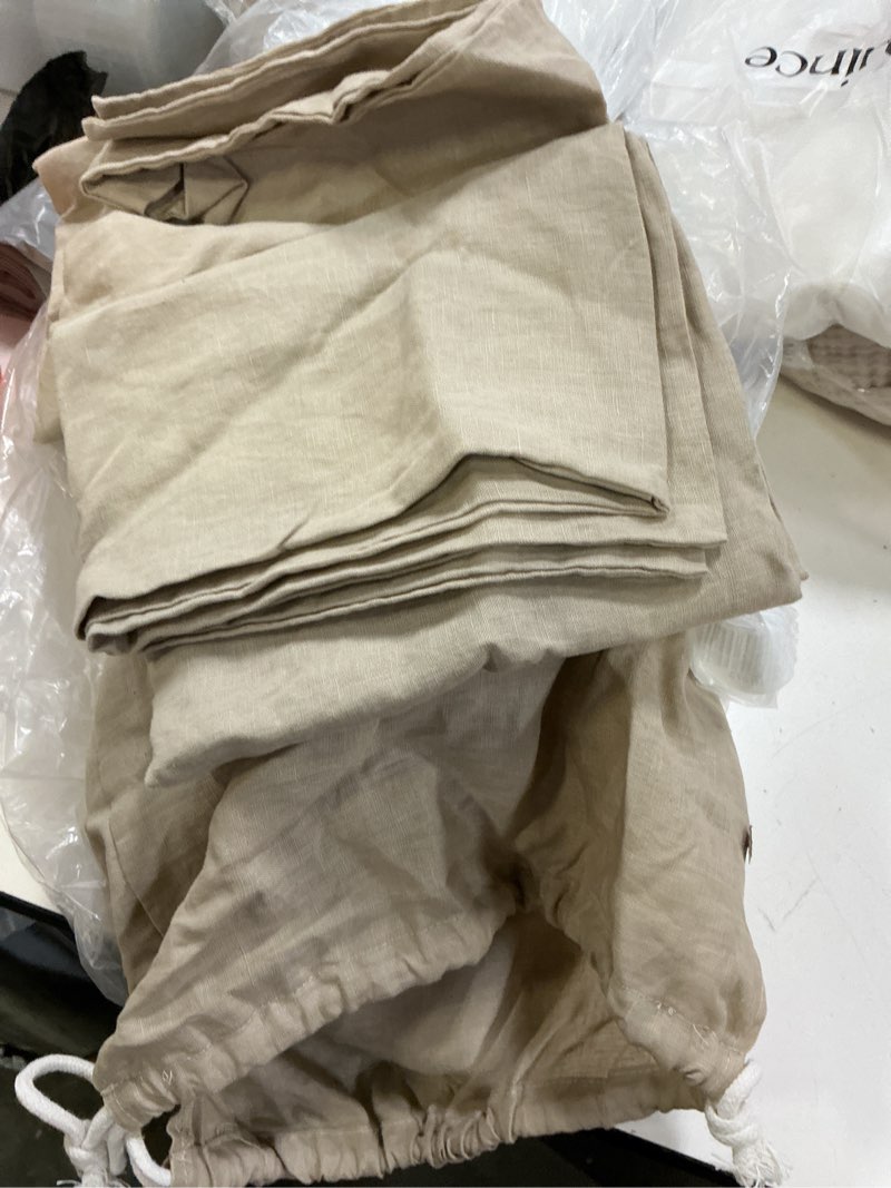 Condition photo showing As Is for quince european linen duvet cover set, king/cal king, toffee