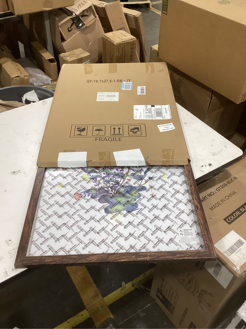 Condition photo showing As Is for bescrcl 19.7x27.6 picture frame brown, poster frames wall hanging, display pictures 19.7 x 27.6 without mat, 1 pack brown 19.7x27.6