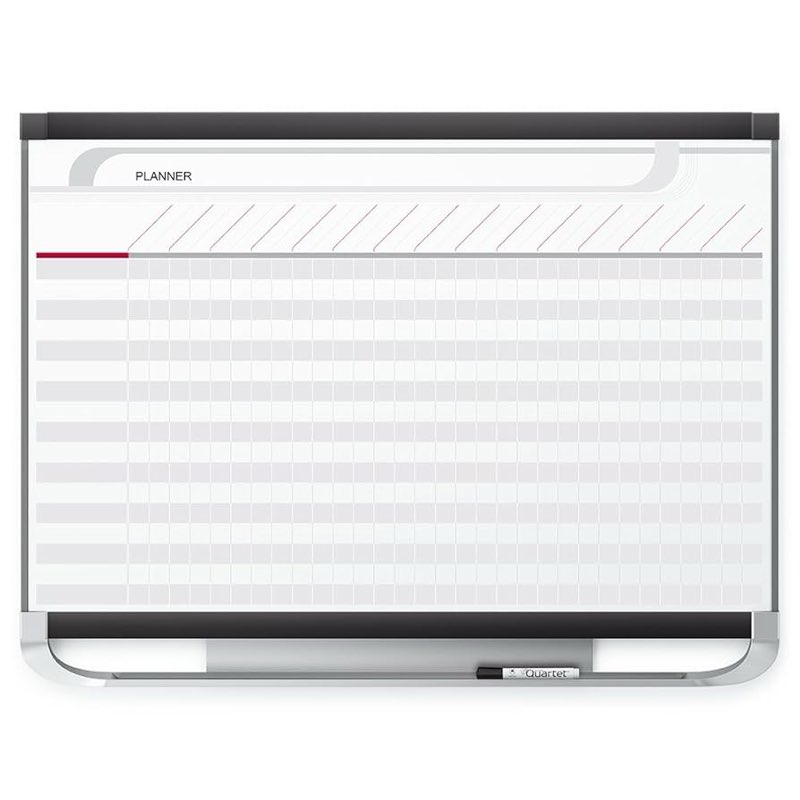 Quartet Prestige 2 Magnetic Total Erase Project Planner, 3 x 2 Feet Board with 16 Row/29 Column Char