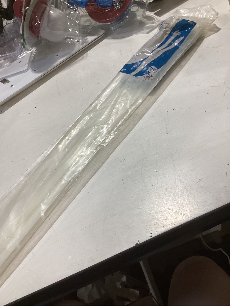 Condition photo showing As Is for utilitech 18-in nylon zip ties off-white (15-pack)