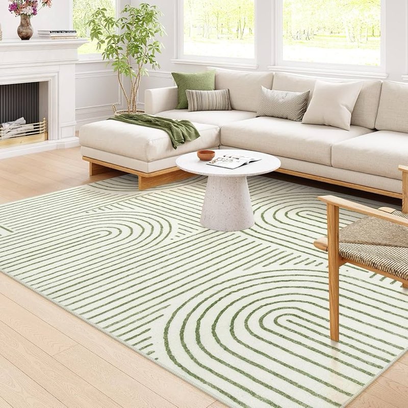 ROYHOME Washable Rug 8x10 Area Rugs for Living Room, Abstract Rug for Bedroom, Soft Rainbow Non Slip