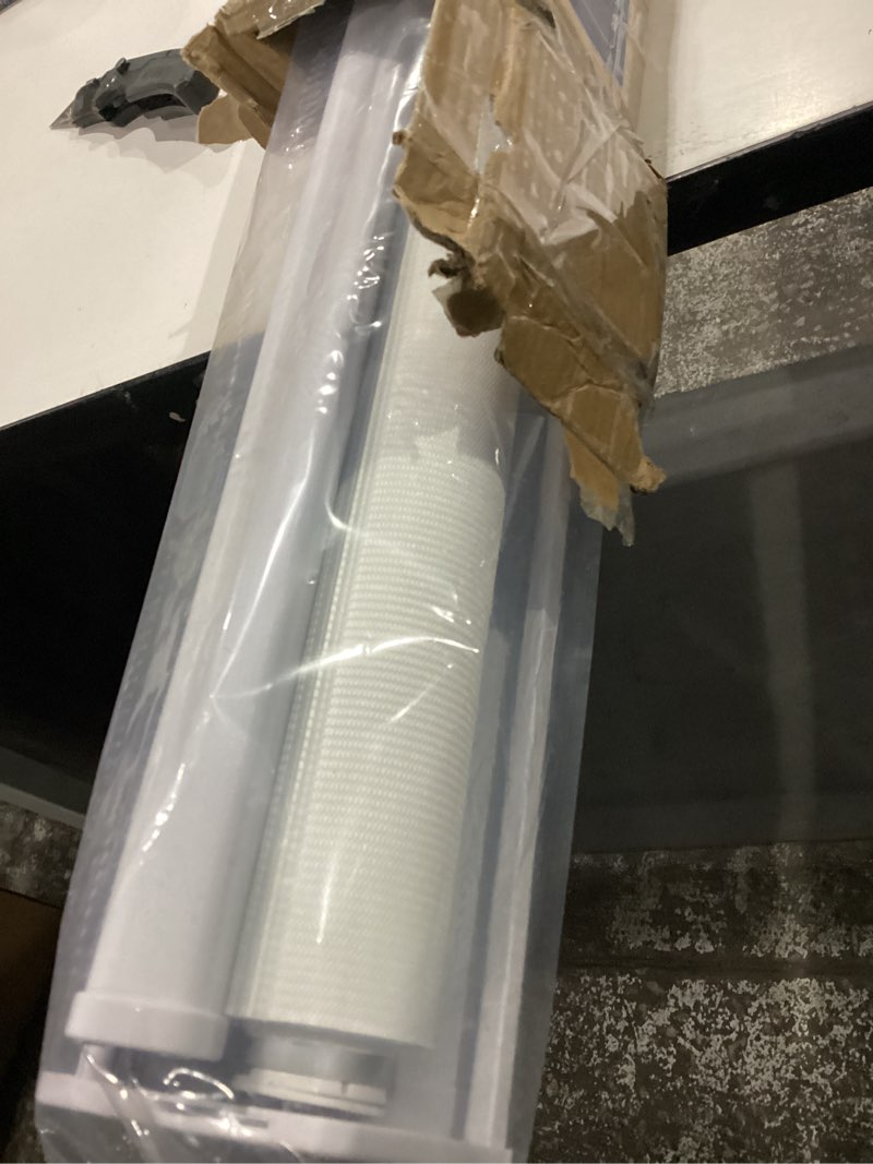 Condition photo showing Good Condition for Joydeco Cordless Zebra Blinds for Windows, Dual Layer Light Control Window Blinds with Light-Proof Aluminum Cover, Free-Stop Roller Shades for Home & Office (White,45" W x 75" H) Upgrade- White (Aluminum Cover) 45"W x 75"H