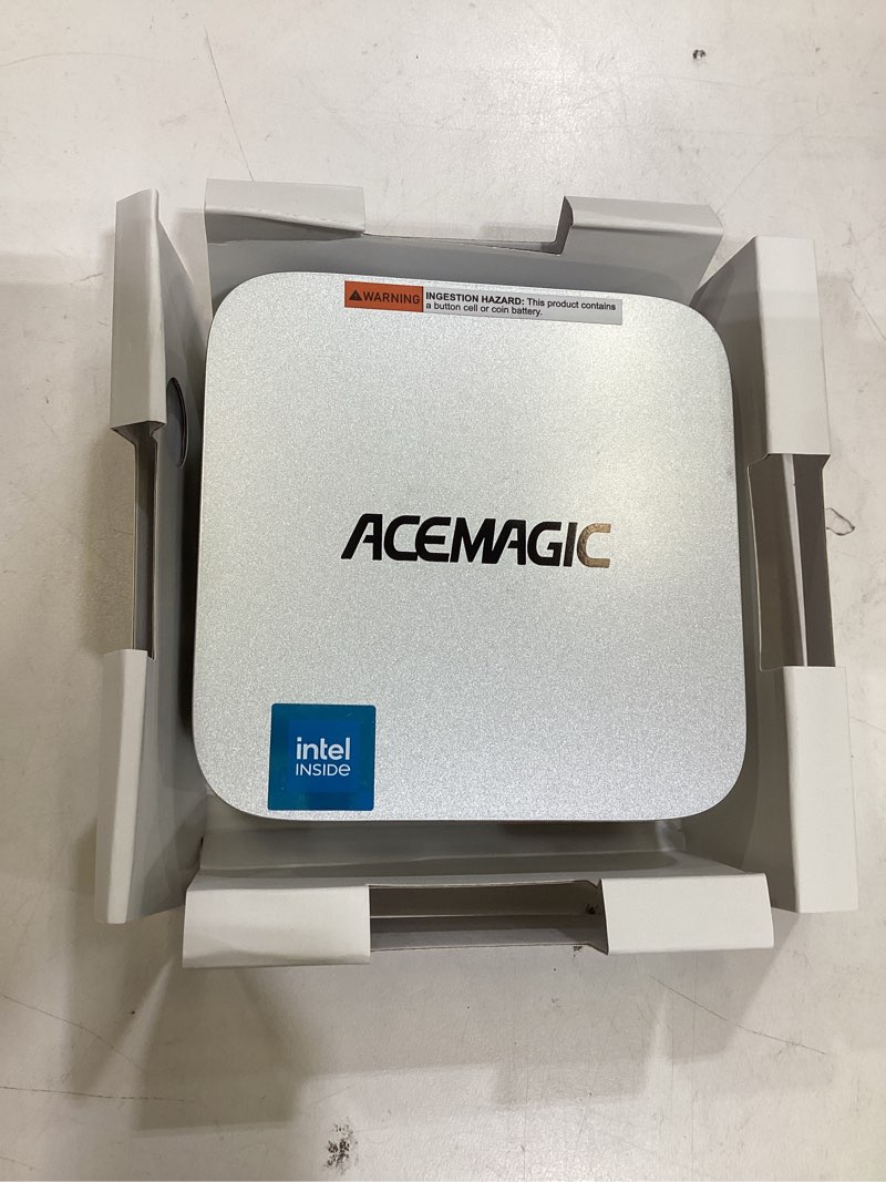 Condition photo showing As Is for acemagic v1 mini pc, twin lake n95 up to 3.4ghz, 16gb ddr4 ram, 512gb m.2 ssd, 4k hdmi, wifi/bt, for business office and htpc