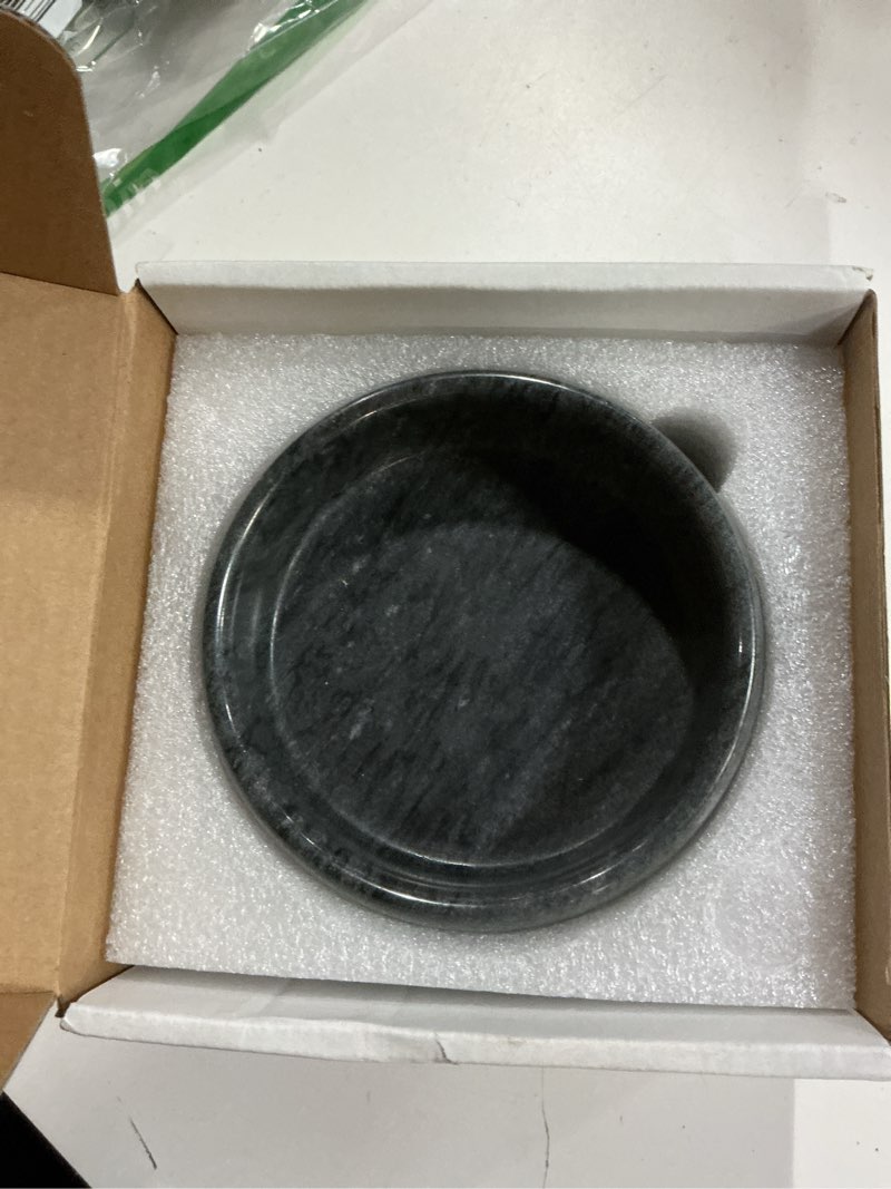 Condition photo showing New/Like New for 4.72 Inch Decorative Bowls - Natural Marble Key, Coffee Table Centerpiece, Soap Serving, Incense Burner, Smudge Bowl Black Marble