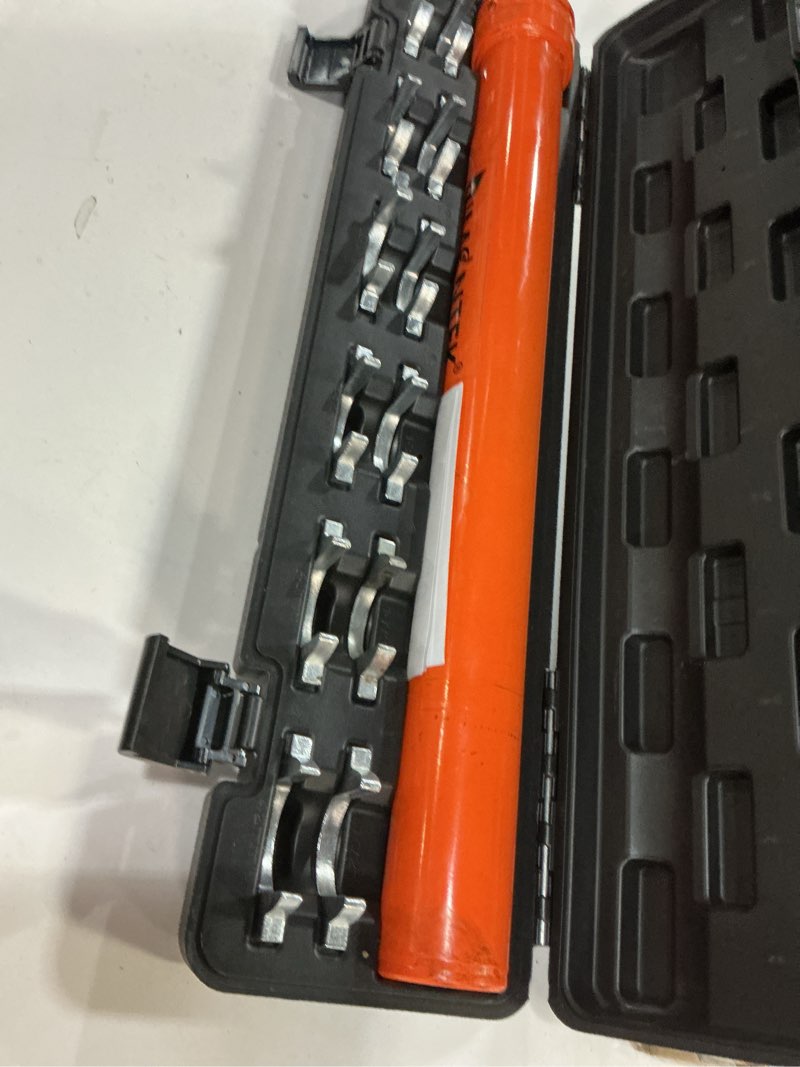 Condition photo showing As Is for Inner Tie Rod Removal Tool, Master Inner Tie Rod Tool Set with 12 Crowfoot Adapters & 1/2 Inch Drive Tube for Tie Rods Remove & Install Orange