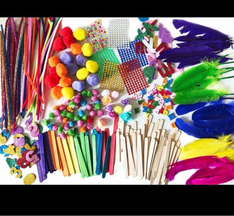 assorted arts & craft supplies 