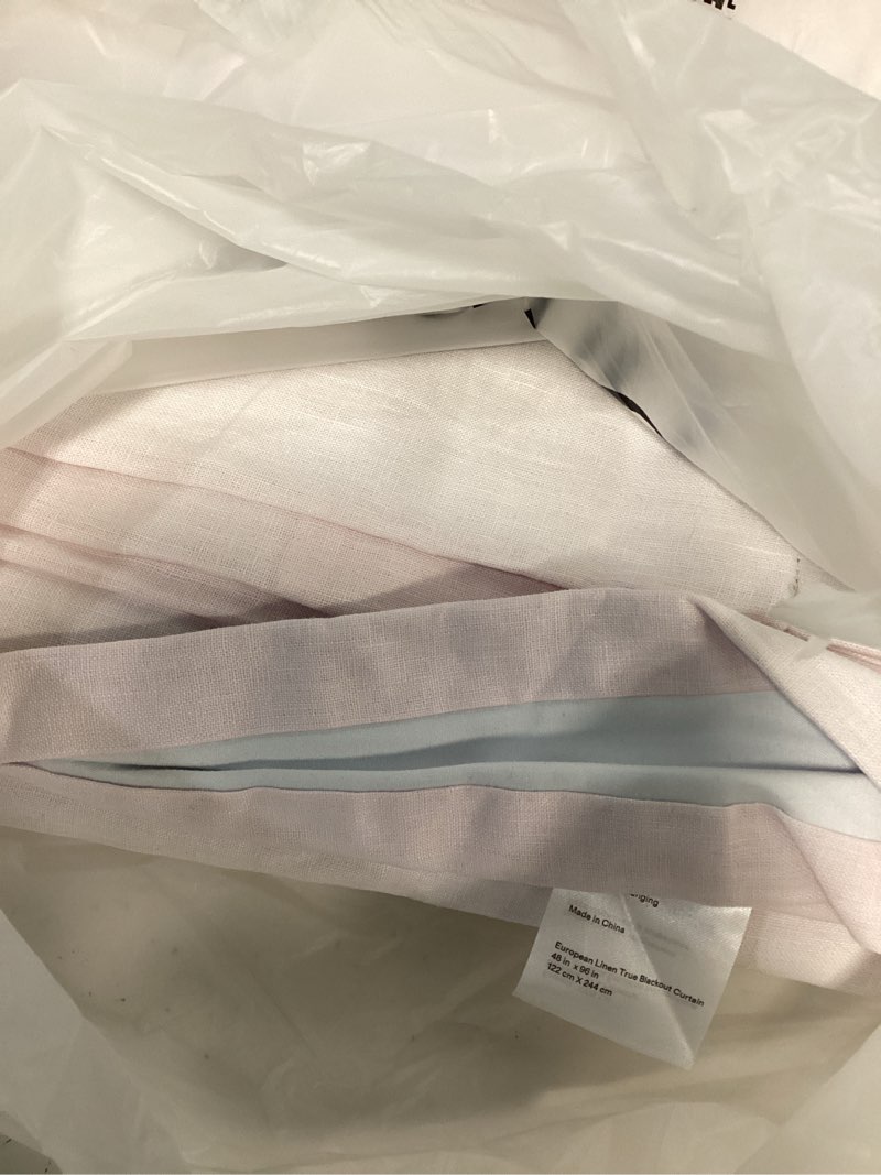 Condition photo showing Good Condition for european linen room darkening curtain - single panel vintage blush 48x96