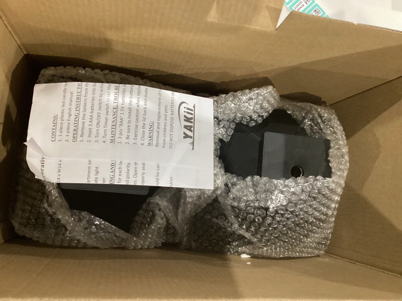 Condition photo showing Good Condition for YAKii 13" Decorative Candle Lantern with LED Flameless Candle and Timer, Plastic LED Candle & Holder, Indoor & Outdoor Hanging Lights Thanksgiving &Christmas Day Decorations (Black 2 PCS) Black2 PCS