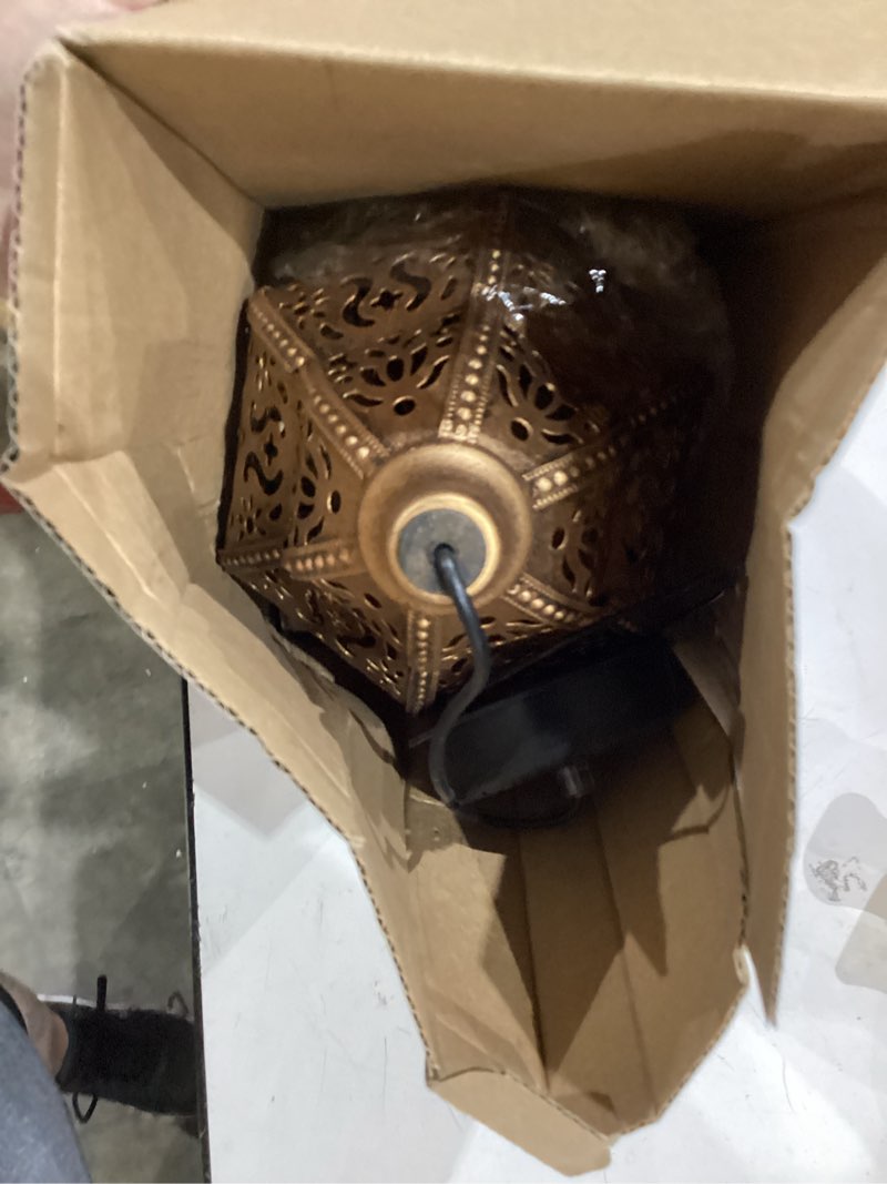 Condition photo showing As Is for solar lanterns,outdoor garden decor solar lantern metal moroccan chandelier gardening decorative,outside hanging lights christmas decorations for gazebo patio yard tree ornaments mother’s day gifts gold