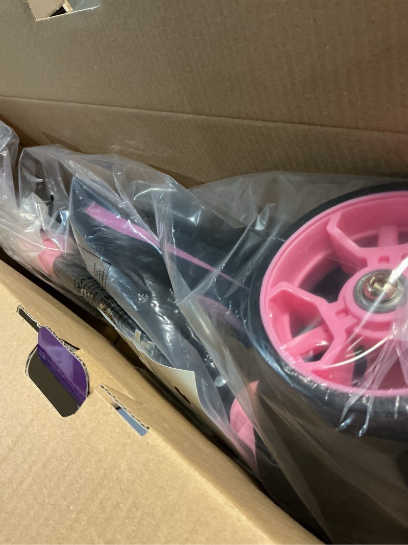 Condition photo showing Good Condition for nattork kids scooter for age 3-8, toddler scooter with 4 adjustable height for boys & girls, light up 3-wheels foldable kick scooter, lean to steer, 120lb weight capacity pink