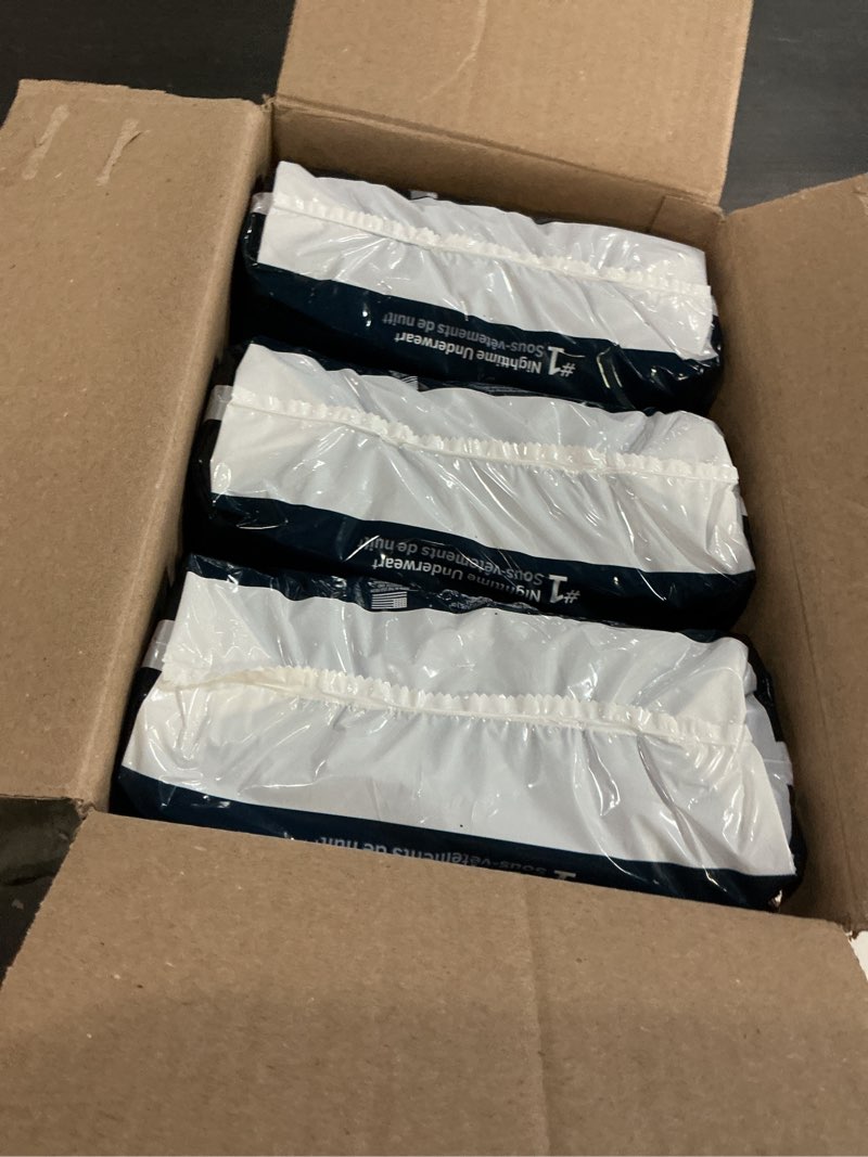 Condition photo showing New/Like New for goodnites boys' nighttime bedwetting underwear, size extra large (95-120 lbs), 63 ct (3 packs of 21), packaging may vary x-large 63