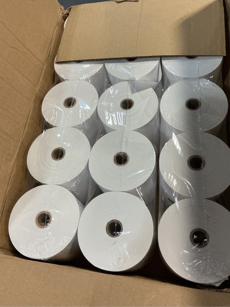 Condition photo showing New/Like New for 15 rolls 3 1/8 x 230 thermal paper receipt rolls 55 gsm premium quality thick paper for pos cash register bpa free-methdic 3 1/8" x 230' 15 rolls