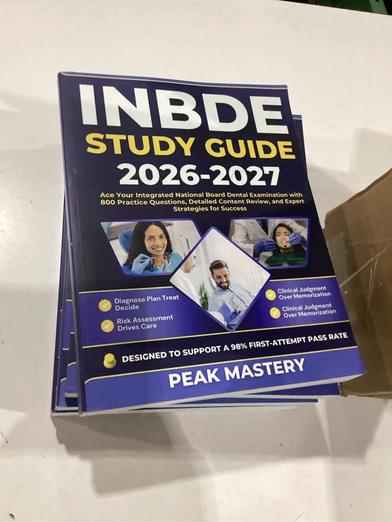 Condition photo showing New/Like New for inbde study guide 2026-2027: complete review with 1,000+ practice questions including full-length mock test, detailed answer explanations, test-taking strategies and essential content for exam success
