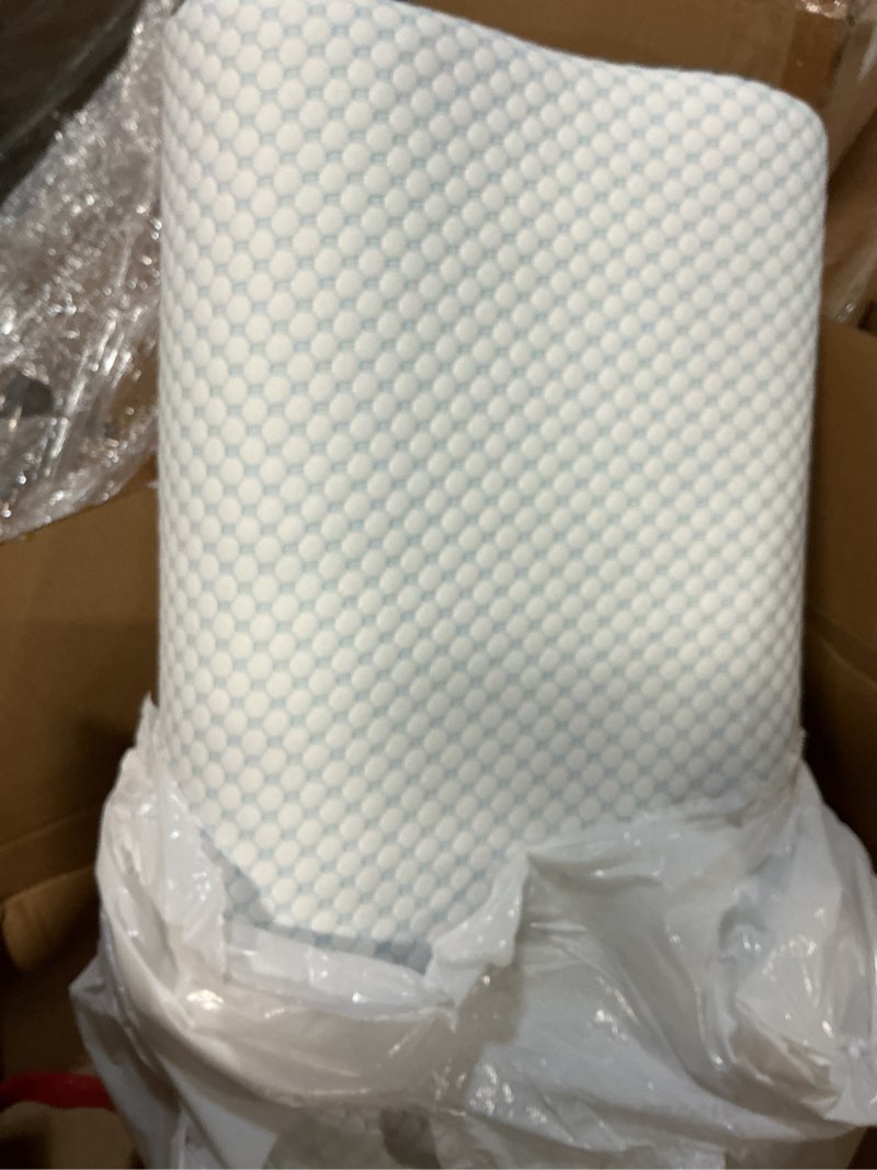 Condition photo showing Good Condition for Memory Foam Pillows Neck Pillow Bed Pillow for Sleeping, Ergonomic Cervical Pillow for Neck and Shoulder Pain Relief,Orthopedic Contour Pillow for Side Back Stomach Sleeper(Blue&Grey)