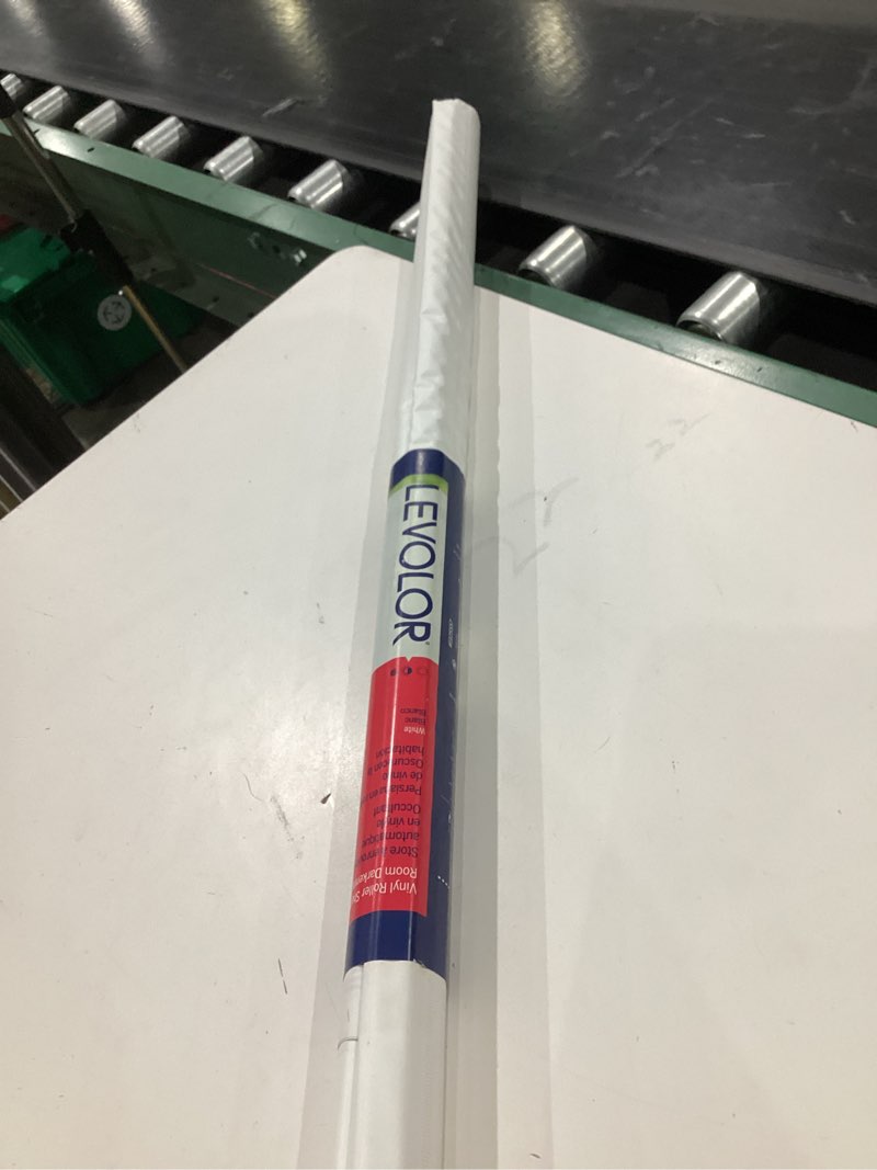 Condition photo showing Good Condition for levolor 73-in x 78-in white room darkening cordless roller shade