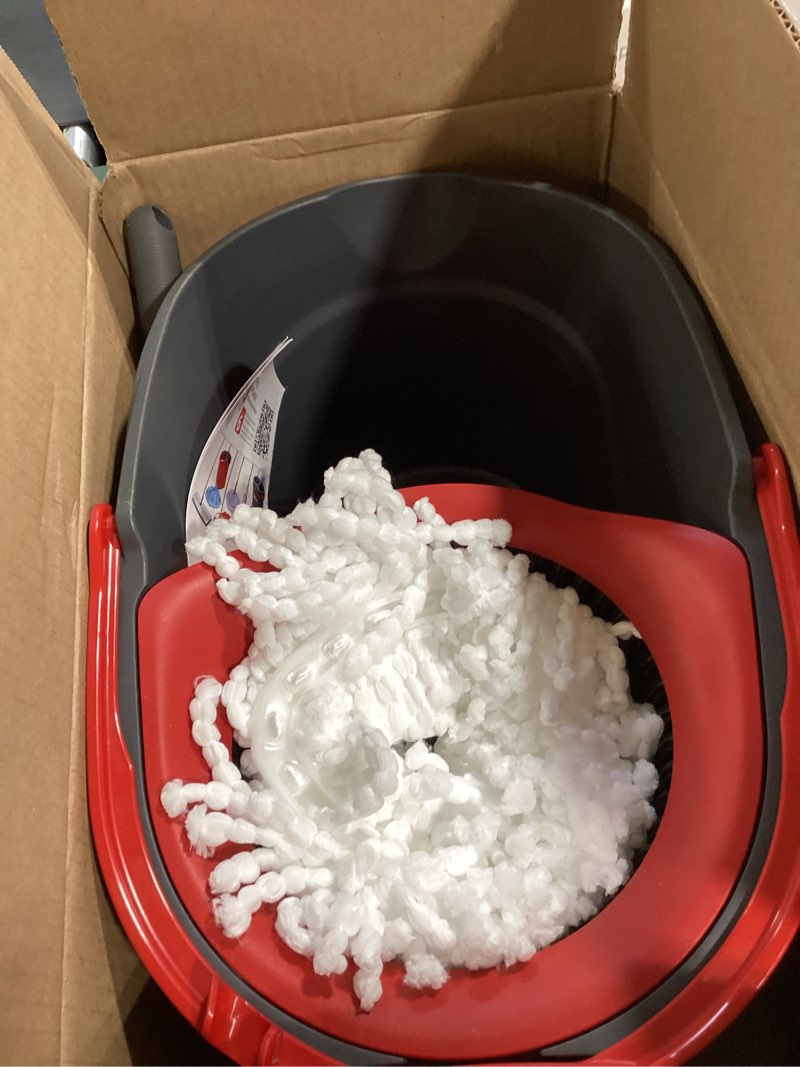 Condition photo showing Good Condition for o-cedar easywring microfiber spin mop, bucket floor cleaning system, red, gray, standard #1 easywring system