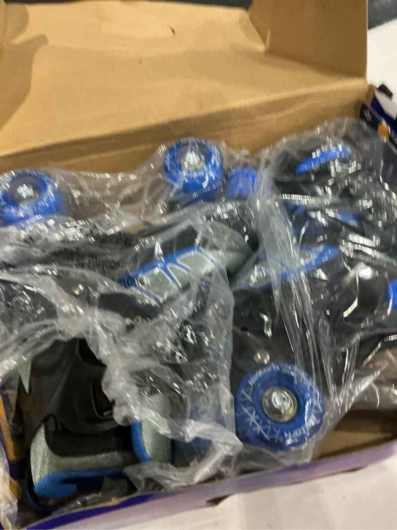 Condition photo showing Good Condition for nattork roller skates for kids boys girls, 4 size adjustable rollerskates with light up wheels for children beginners for outdoor indoor blue medium (13c-2)