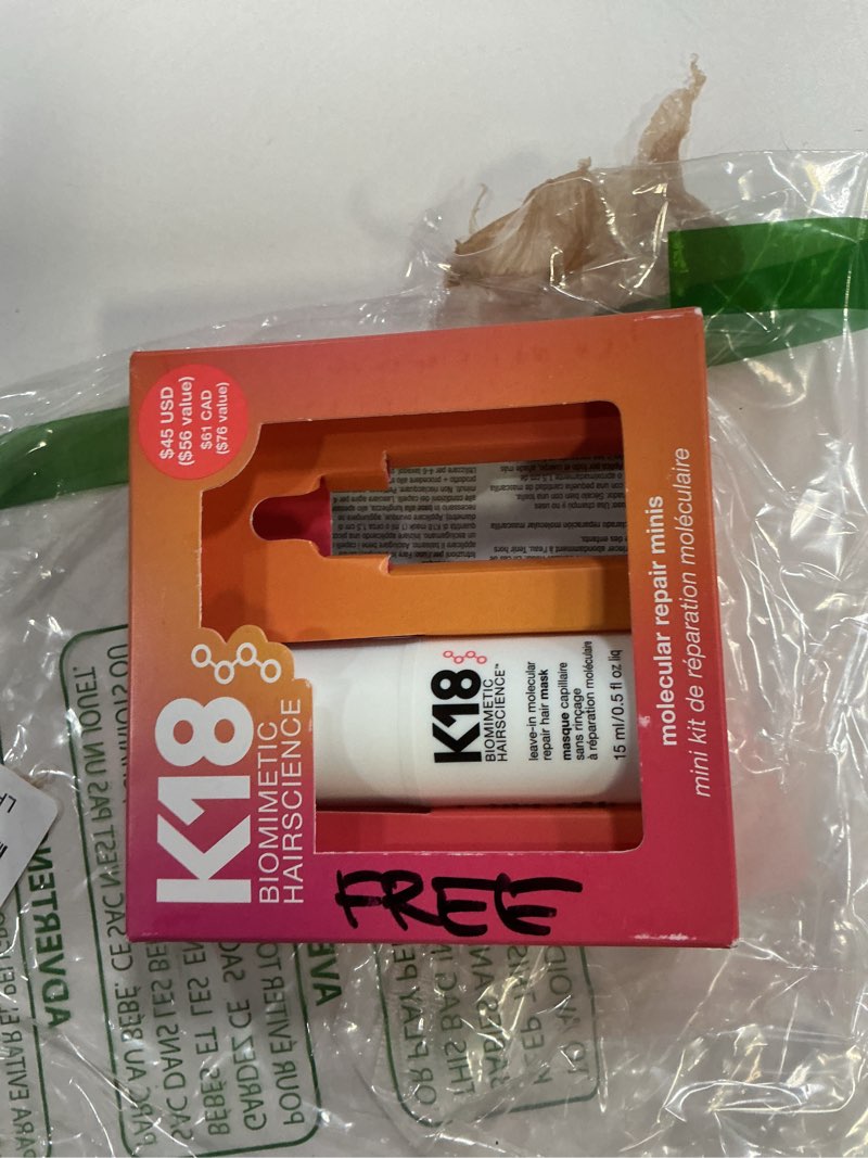 Condition photo showing Good Condition for K18 Molecular Repair Hair Oil, Weightless Oil for Stronger, Healthier Hair, Suitable For All Hair Types, 0.34 Fl Oz Travel Size - 0.34 Fl Oz