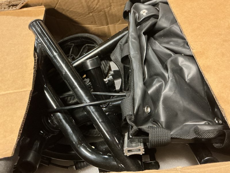 Condition photo showing As Is for Fvzzin Lightweight Knee Scooter Crutch Alternative, Foldable & Adjustable Knee Scooter for Adults for Foot Surgery, Steerable Knee Walker with Detachable Basket, Includes DIY Stickers-Metallic Black