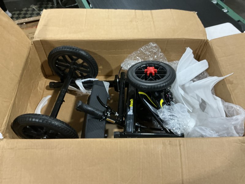 Condition photo showing As Is for blessreach all terrain knee walker scooter for adults for foot injuries | 300lbs foldable leg knee scooter, 11“ pu big wheels, 13" cozy knee pad, knee scooter for broken ankle foot injuries recovery