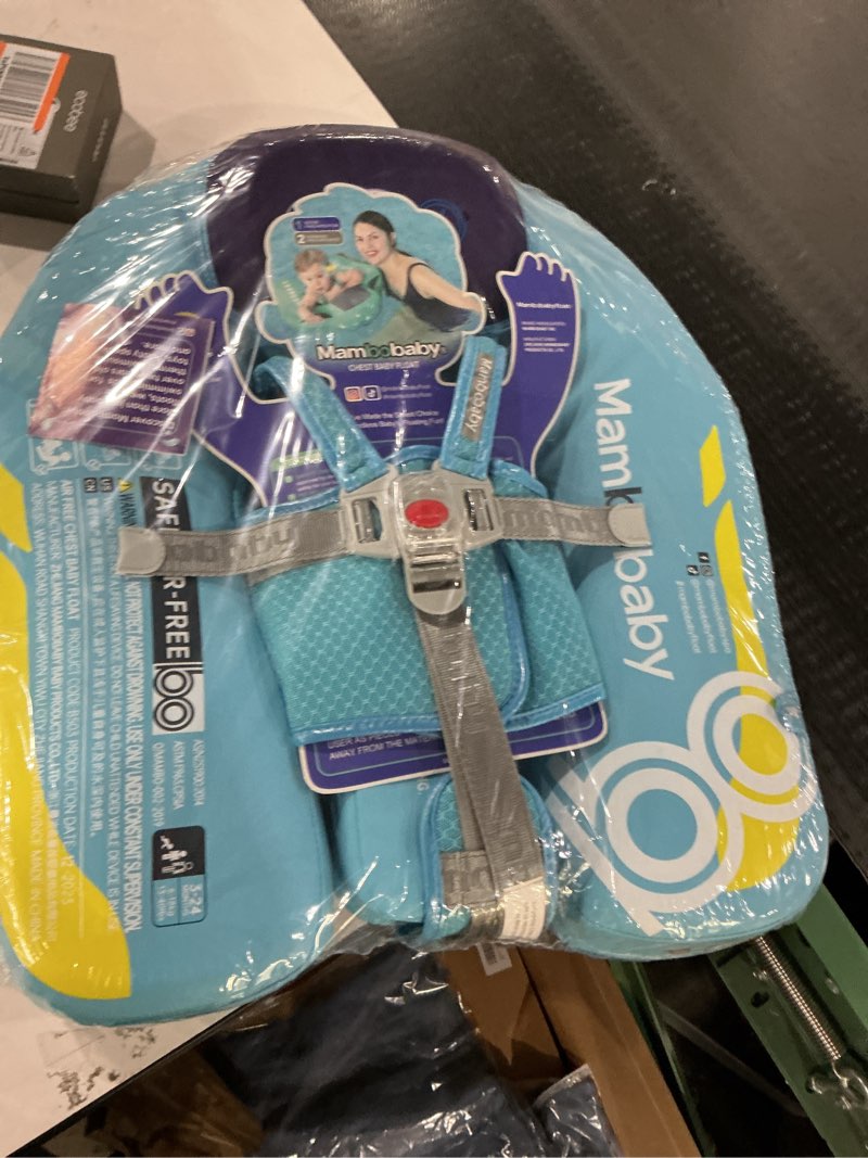 Condition photo showing New/Like New for Mambobaby Baby Pool Float with Canopy & Tile, Kalolary Non-Inflatable Baby Swim Float Infant Swim Trainer Ring Toddler Pool Float with Adjustable Strap for 3-24 Months Age Boys Girls Blue Car