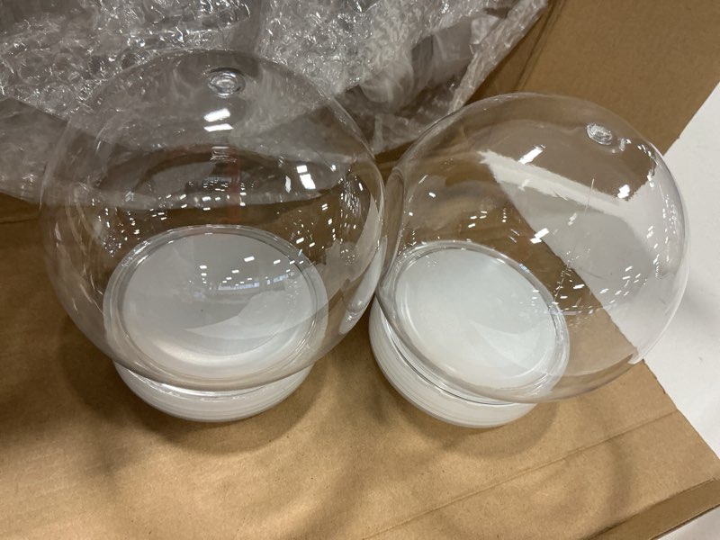 Condition photo showing Good Condition for Mimorou 24 Pcs 3.9 Inch DIY Snow Globe Bulk Clear Water Globe with Screw Off Cap Plastic Empty Snow Craft for Home DIY Craft Wedding Decoration incomplete 