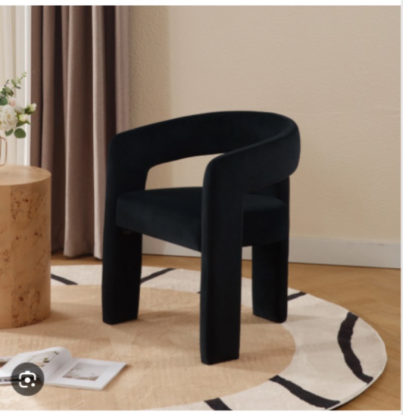 Velvet Modern Upholstered Barrel Dining Armchair