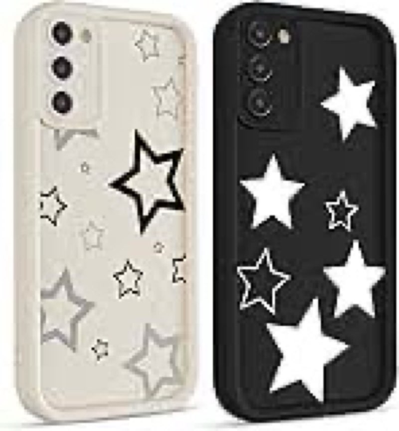 lioscre 2 Pack Cute Star Phone Case for Samsung Galaxy A35 5G 6.6", Aesthetic Coquette White Cool Y2