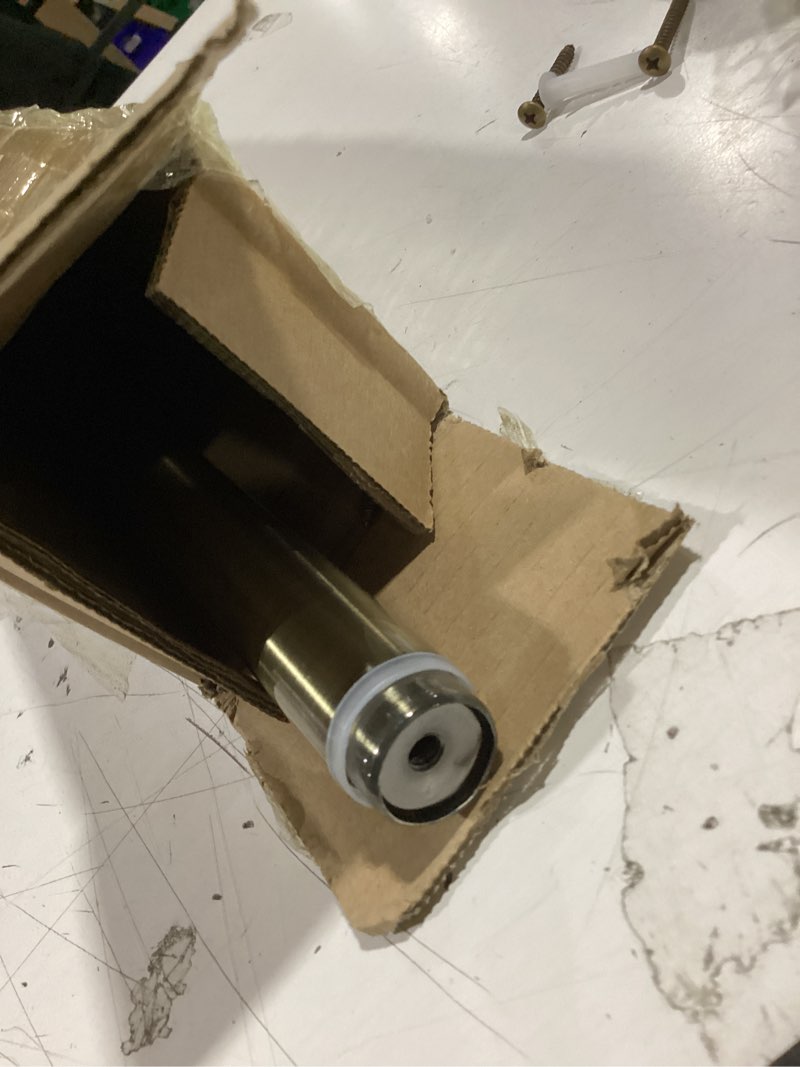 Condition photo showing Good Condition for window curtain rods 36 to 72 inches, 1 inch diameter adjustable drapery rod, decorative heavy duty curtains rod with fancy round finials for living room, bedroom, patio, antique bronze antique bronze 36"-72"