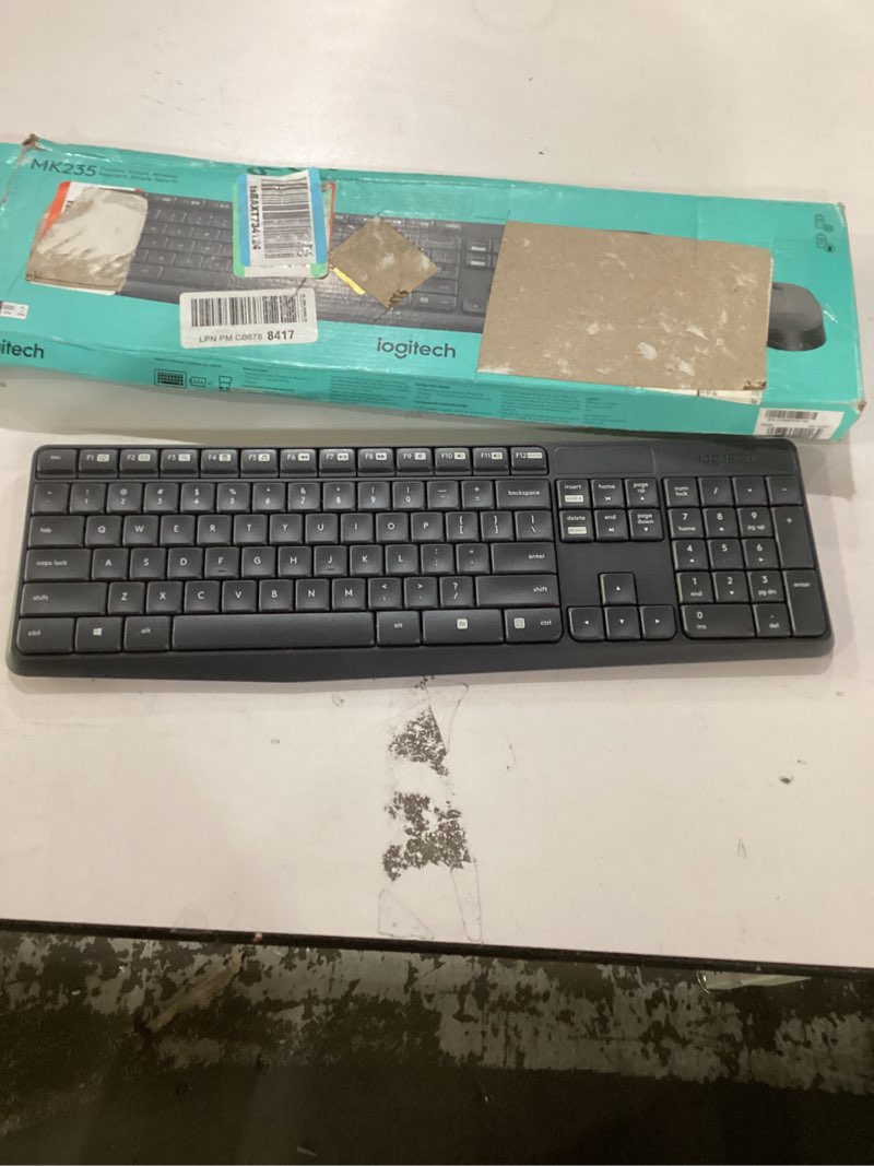 Condition photo showing Good Condition for Logitech MK235 Wireless Keyboard and Mouse Combo for Windows, 2.4 GHz Wireless Unifying USB Receiver, 15 FN Keys, Long Battery Life, Compatible with PC, Laptop