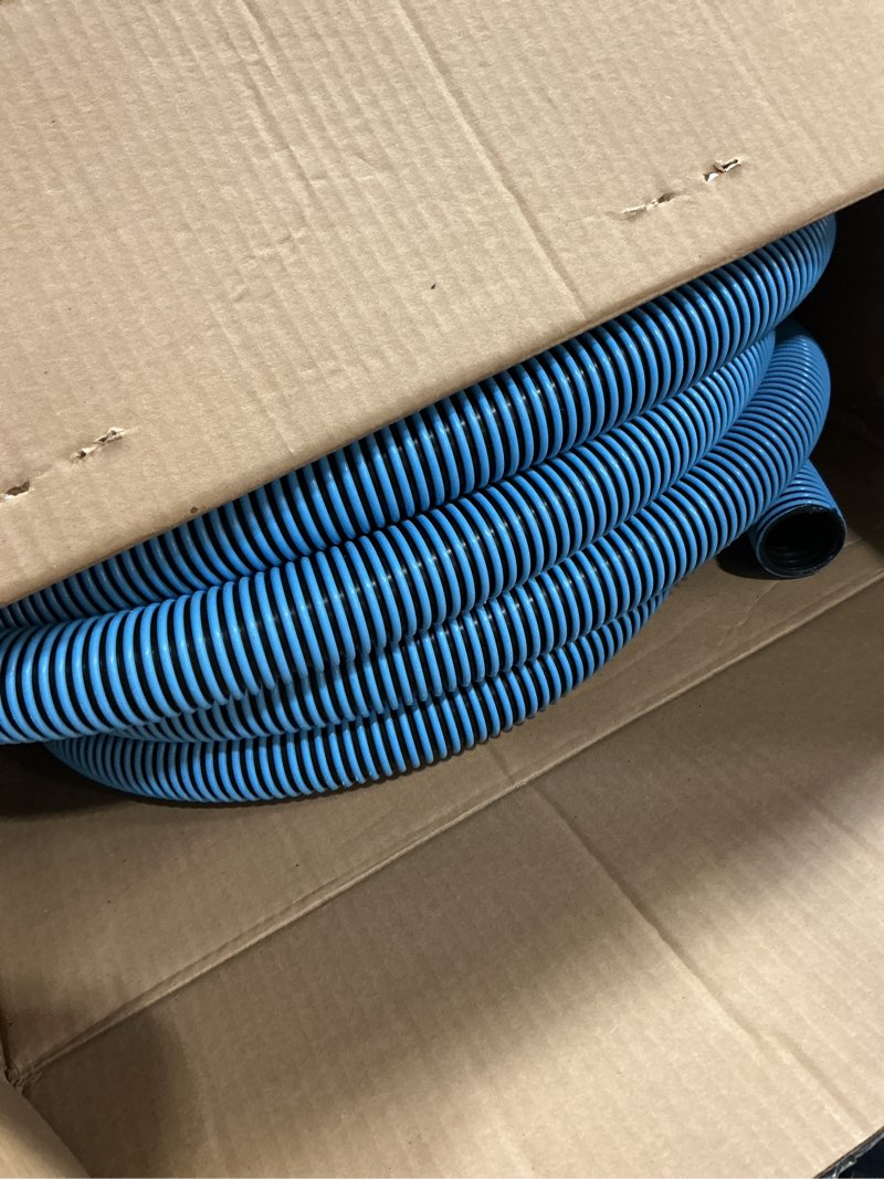 Condition photo showing Good Condition for poolmaster manual pool vacuum hose, 40 ft x 1-1/2” for inground & above ground pools, not for automatic cleaners, kink-free, heavy duty pool cleaner hose with swivel cuff – made in usa