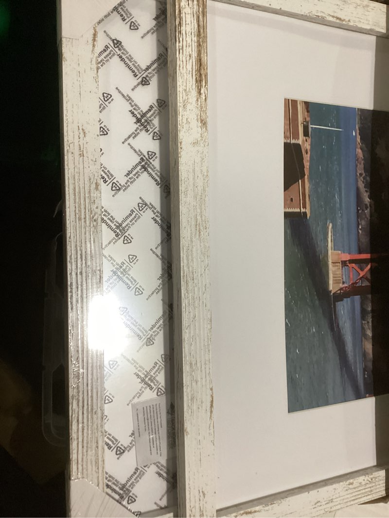 Condition photo showing Good Condition for luckylife 16x20 frames for wall, display pictures 11x14 with mat or 16x20 without mat, pack of 2, distressed white distressed white 16x20