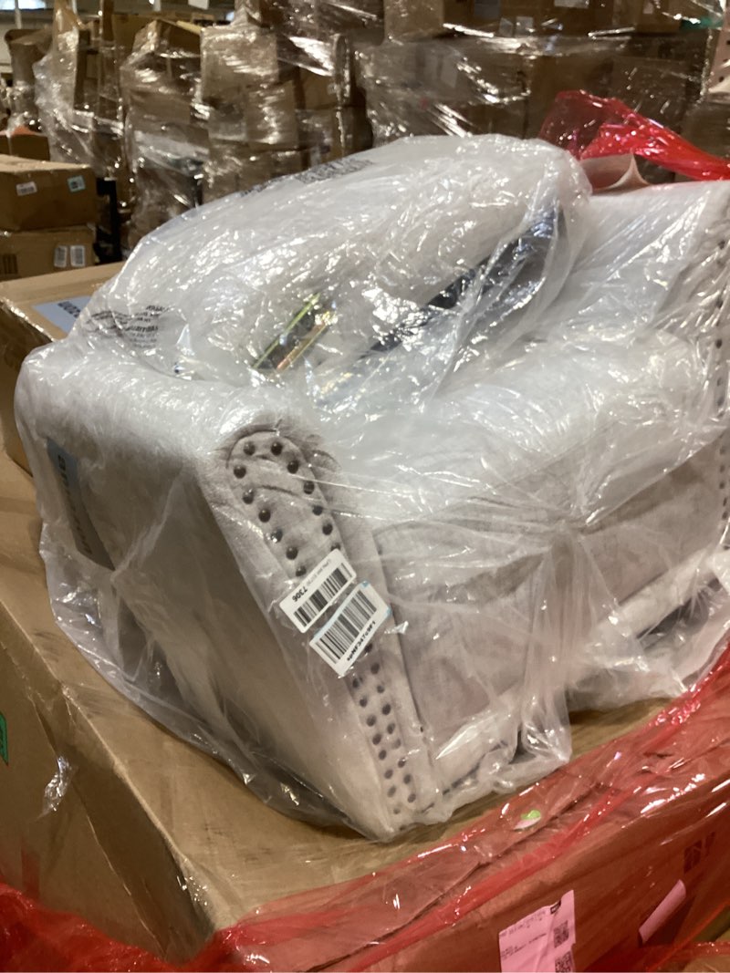 Condition photo showing New/Like New for Evolur Vienna Swivel Glider with Ottoman, FSC Certified, Greenguard Gold and JPMA Certified Glider Rocking Chair, 360° Swivel Motion, Ergonomic Design Nursery Glider, Cobblestone