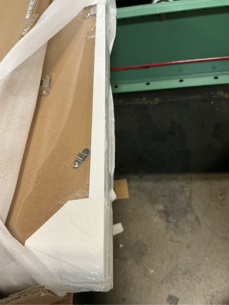 Condition photo showing Good Condition for egofine 16x24 picture frame set of 2 made of solid wood covered by plexiglass, table top display and wall mounting photo frame, white white 16x24