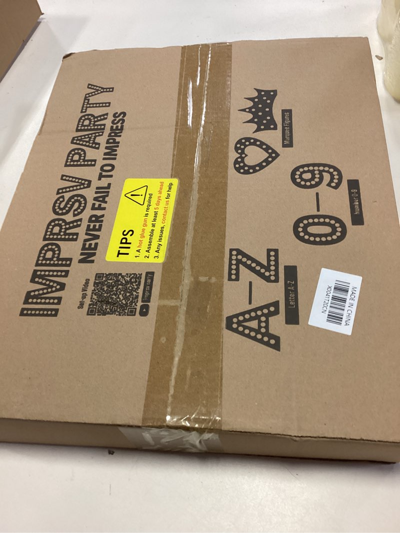 Condition photo showing New/Like New for Marquee Letters Black Birthday Decorations: Large 4 Feet Tall Light Up Letters for Party Decor Big Foam Cardboard Letter L Letter L Black