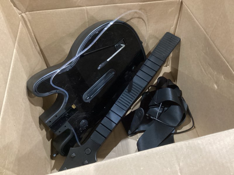 Condition photo showing As Is for lyvix guitar controller compatible with ps4/ps3/pc, wireless controller with rgb light & audio jack for guitar hero, rock band, clone hero, fortnite festival games