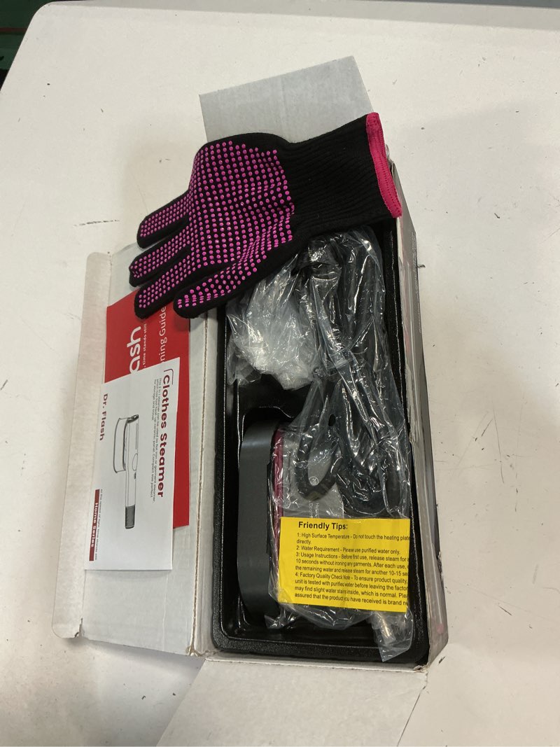 Condition photo showing New/Like New for travel steamer for clothes,1200w portable steamer ? iron 2 in 1,large ceramic heat panel with 90°rotatable head,100ml water tank,110-120v mini ironing machine for home, travel and business. gray