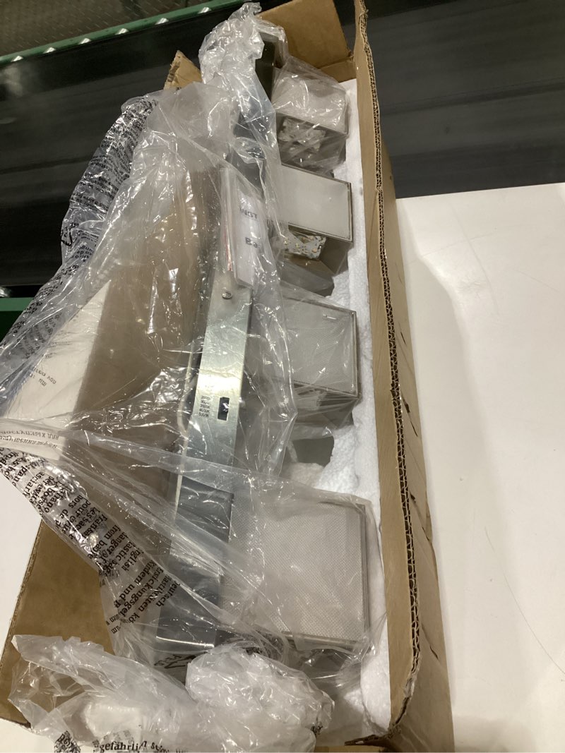Condition photo showing Good Condition for joossnwell brushed nickel bathroom lights fixtures over mirror (4-light, 28-inch) crystal vanity light 5cct dimmable modern led bathroom lighting with 350°rotatable head 4-light-5cct brushed nickel