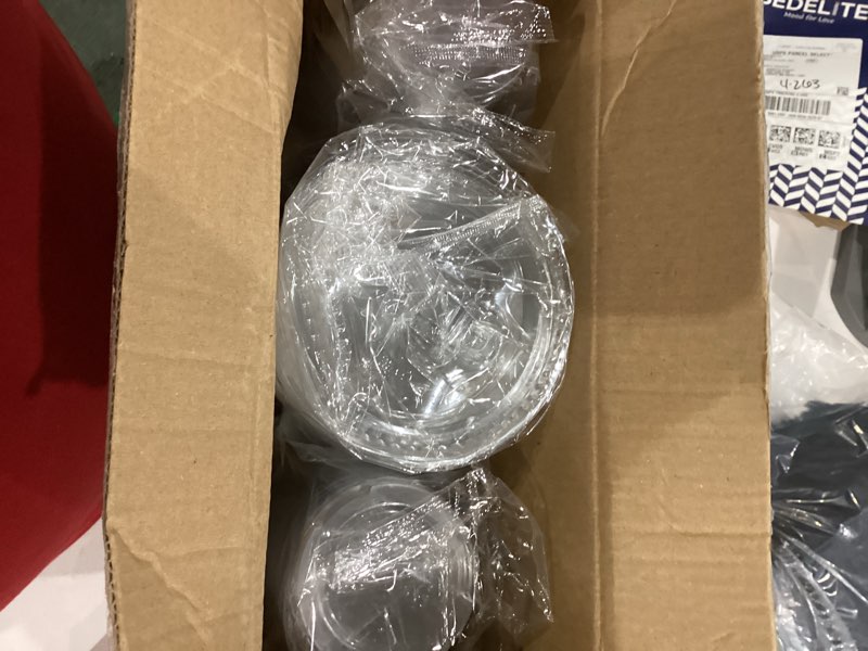 Condition photo showing Good Condition for clawsoff 20 oz 100 pack clear plastic cups with lids, sturdy iced coffee cups with sip lids, disposable food safe smoothie cup for cold drinks, juice, milkshake