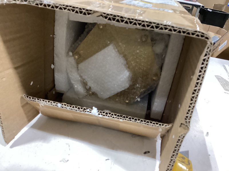 Condition photo showing Good Condition for trirocks set of 2 moroccan candle lanterns 22.5''&15'' h decorative candle holder hanging lanterns with embossed colored tempered glass ramadan decorations for home outdoor indoor patio weddings(gold) hexagon