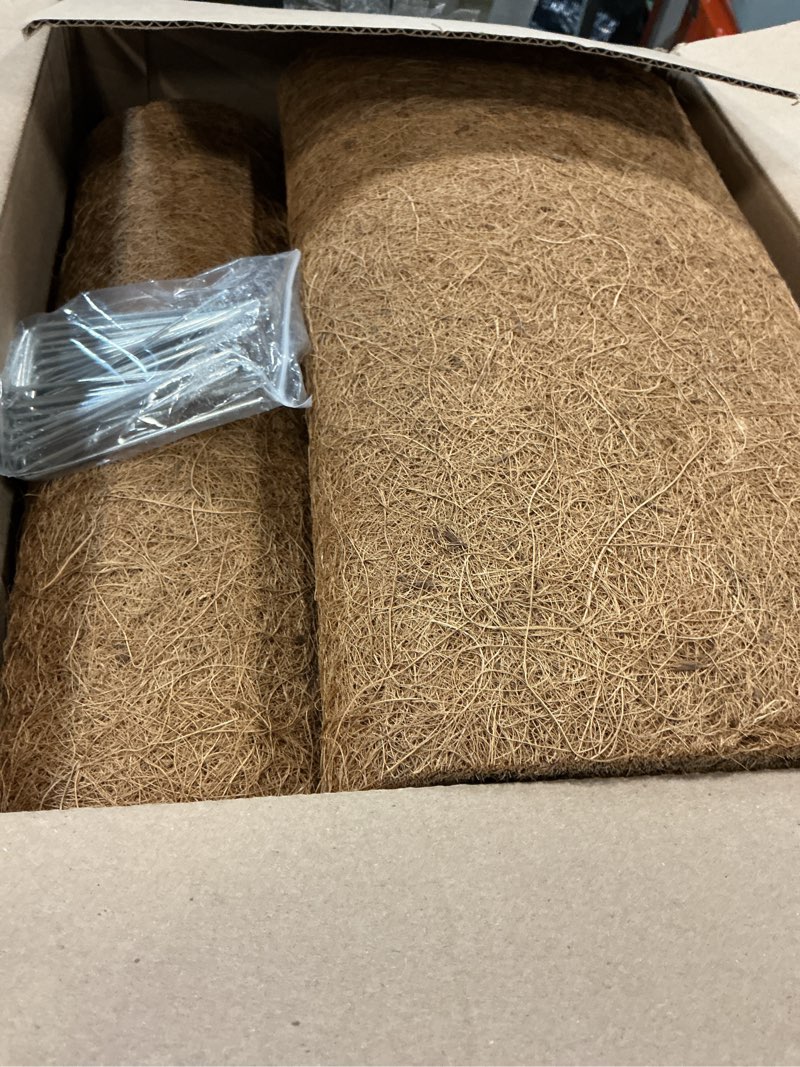 Condition photo showing As Is for ZeeDix 2 Pack 16 x 80 x 0.28inches Thickened No-Slip Ice and Snow Carpet Mats- Natural Coconut Fiber Carpet for Garden, Front Door, Stairs, Porch Outdoor Safer Walking 16 x 80 inches (Rectangular) 2 Pack