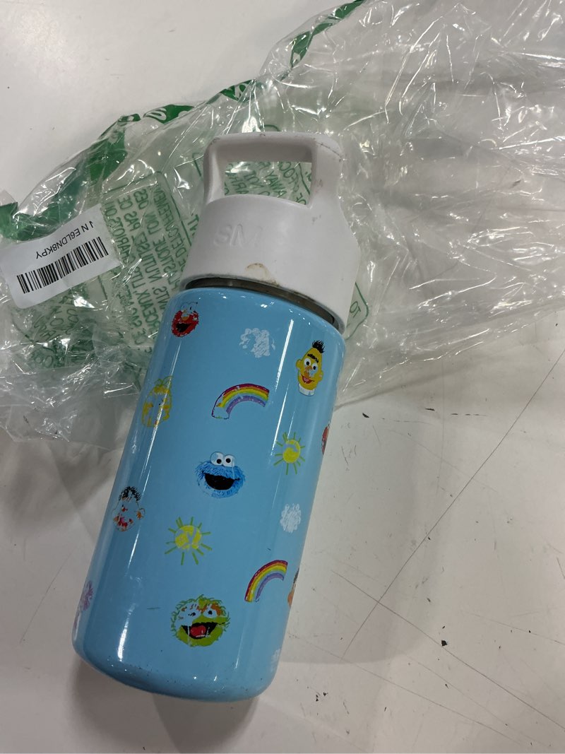 Condition photo showing As Is for simple modern sesame street kids water bottle with straw lid | 14oz insulated stainless steel kids tumbler & spill proof toddler cup for school, girls, boys | summit | sesame street pals 14 ounces sesame street pals